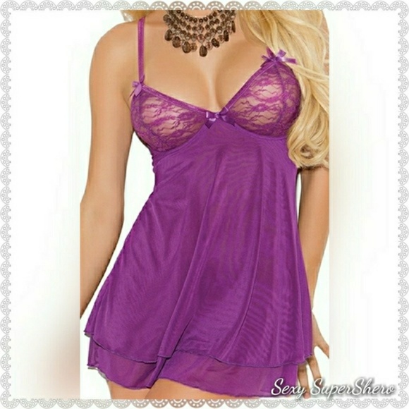 💣PLUS Mesh 2 layered chemise underwired lingerie - Picture 3 of 6